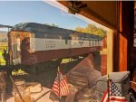 NVRR 3586, 1920s Bethlehem Steel RPO displayed with the caboose